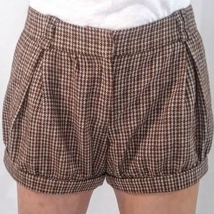 EUC Brown plaid Paper bag shorts